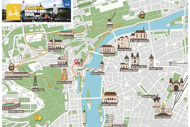 1.5h Prague E-Scooter Panoramic Tour small-group with PragueWay - Strahov Monastery and the Strahov Library area: quiet grandeur before the climb