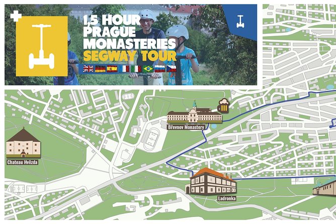 1.5h Small Group Segway Tour & Free Taxi Transfer ️with PragueWay - Stop 4: Brevnovský Klaster, Romanesque Crypt to Beer Tradition