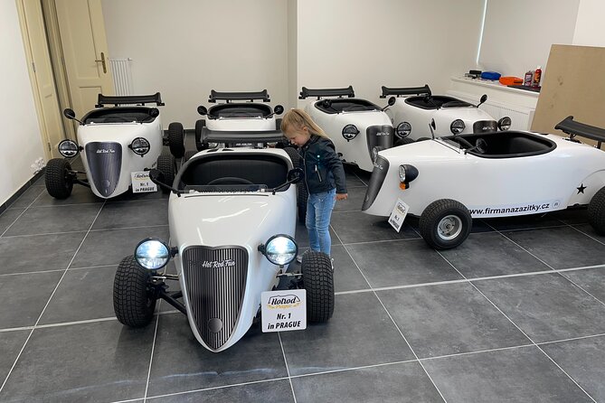 1-Hour Ride Across the Prague in Mini Hot Rod Car - Your mini hot rod car: helmets, seatbelts, and what you actually control