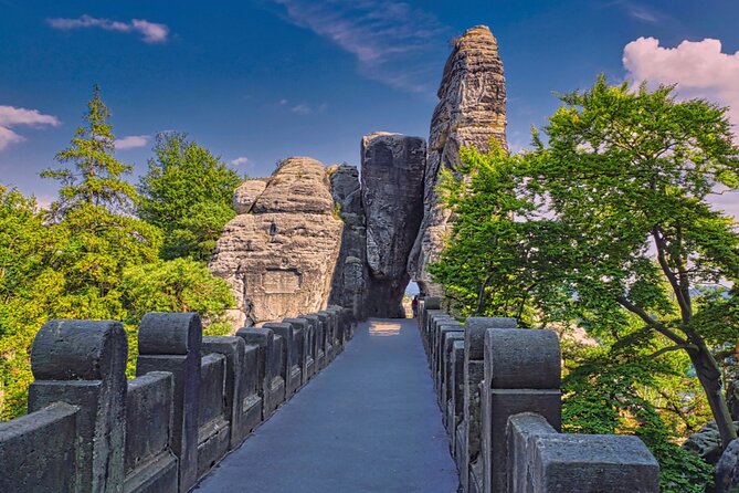 2 Countries Bohemian and Saxon Switzerland tour from Prague - Bastei Bridge: Your First Stop on the Big Sandstone Stage