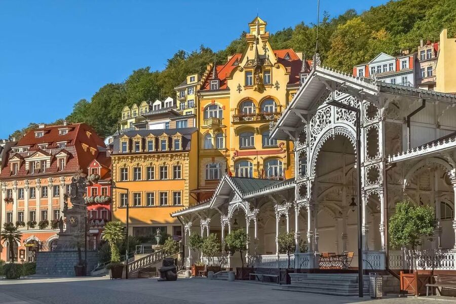 From Prague: One day trip to Karlovy Vary - A First Walk Through the Colonnades and the Teplá Stream Atmosphere