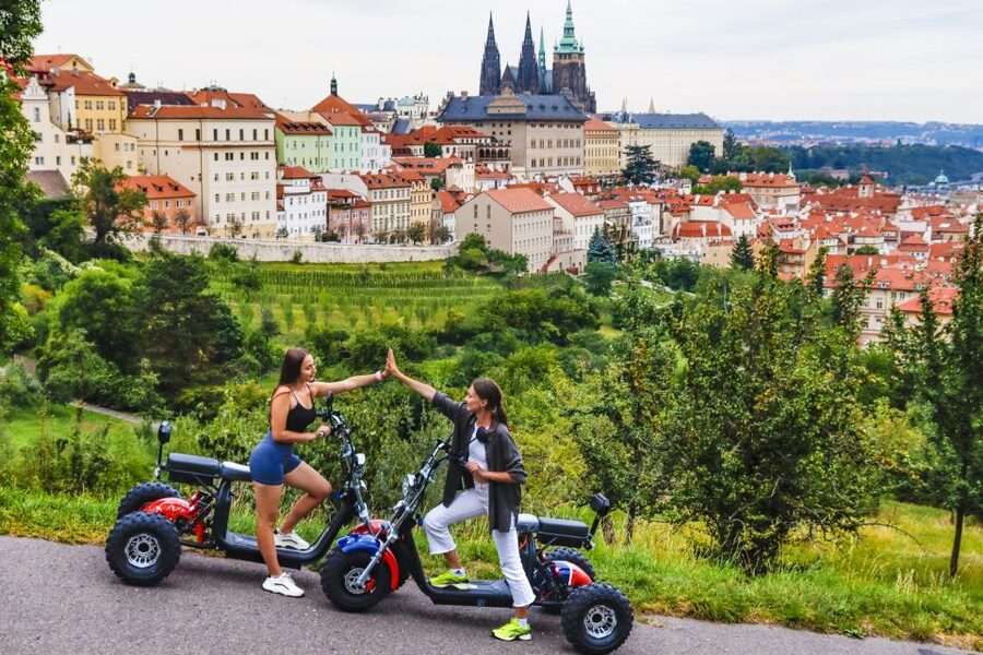 Grand City Tour on Electric Trike in Prague - Live Guided - Letná Park, the Giant Metronome, and the Letná Viewpoint