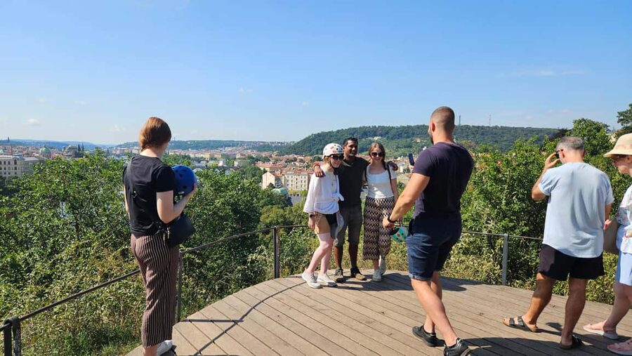 Heart of Prague tour on Tricycle electric scooter - Letná Park and the Giant Metronome View Angle
