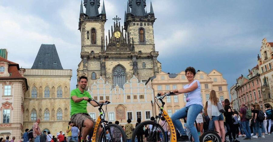 Prague: 2-Hour Old District & Riverside E-Scooter Tour - Petřín Hill and the Petřín Tower look-alike moment