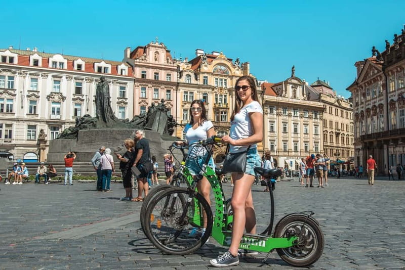 Prague: 4 Hours Grand City Tour by Segway & E-Scooter - Where you start at Grandior Hotel Prague, and how the first ride feels