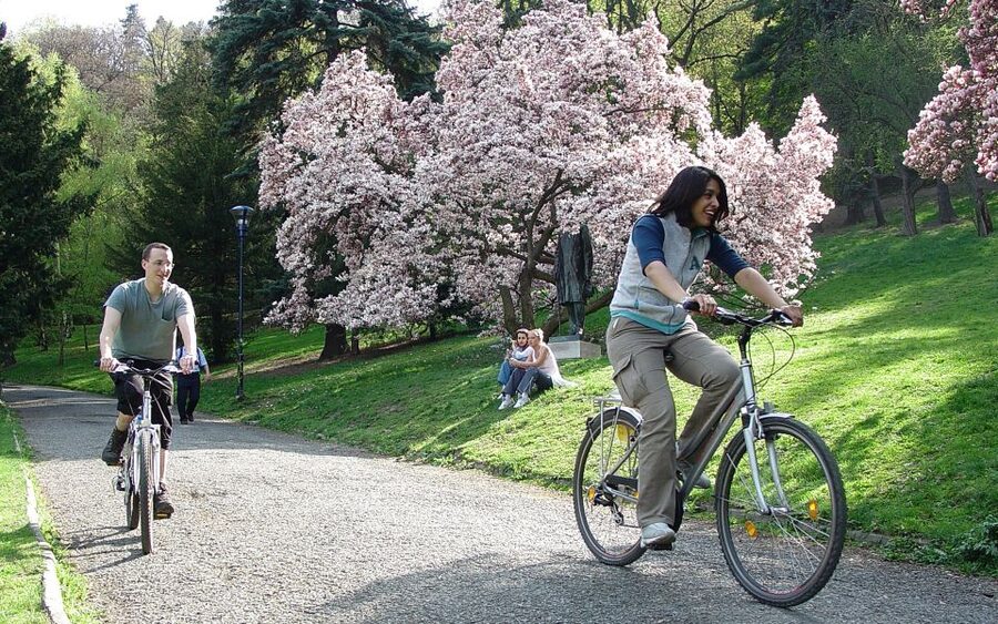 Prague "ALL-IN-ONE" City E-Bike Tour - Down the Vltava River, toward Castle views you can actually enjoy