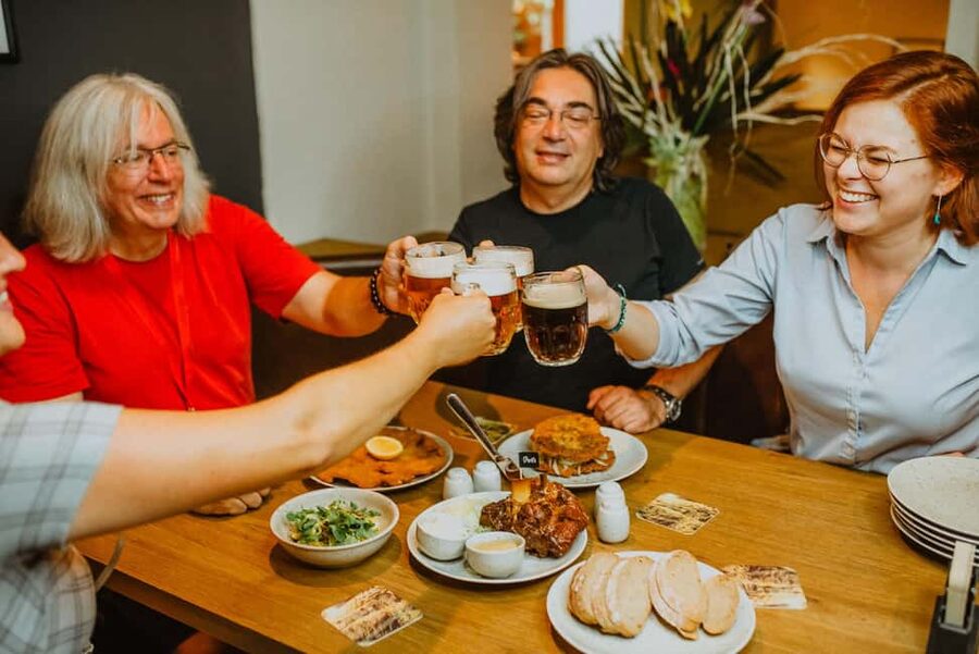 Prague: Award-Winning Old Town Food Tour with Four Drinks - Two longer meal stops, where the tour becomes dinner