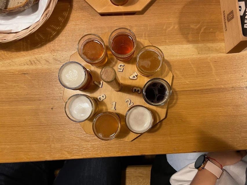 Prague: Beer Tasting and Brewery Tour - Your first tasting stop: 8 beers at Pivovarský dům Benedict