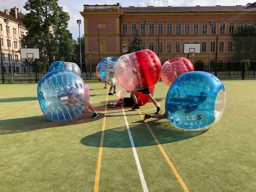 Prague: Bubbles football in city centre of Prague - The Meet-Up Spot: A Brown Gate, Inside a Real Football Field