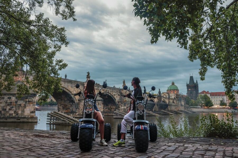 Prague City sightseeing in Night Trike Tour - Prague Castle from outside, plus Strahov Monastery for the big atmosphere