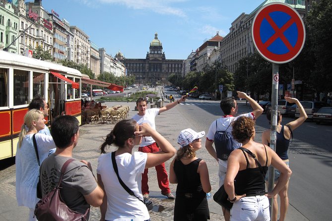 Prague Communism History and Nuclear Bunker Tour - Národní třída to Wenceslas Square: August 1968 and Alexander Dubcek