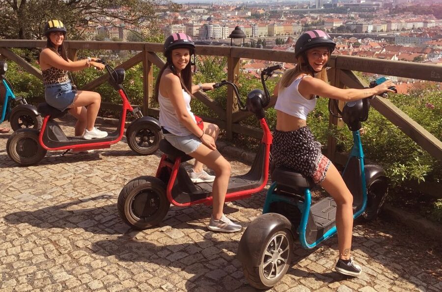 Prague: E-Bike/E-Scooter Viewpoint Tour - Riding easy through Lesser Town and the Lennon Wall