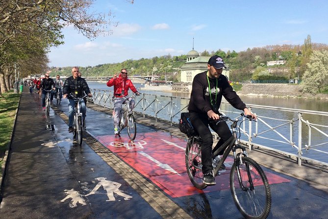 Prague E-Bike Tour - Stunning Viewpoints (small group) - Petrin Park and Petrin Tower views over Charles Bridge