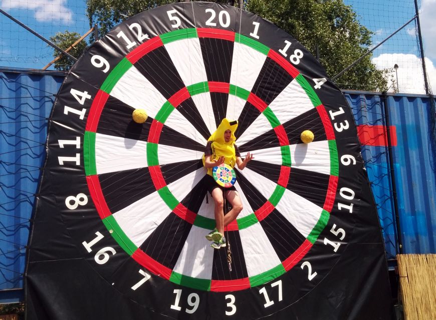 Prague : Giant Foot Darts and Giant Beer Pong Game - Your two activity options: pick the pace that fits your group