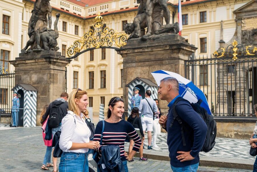 Prague Grand 2,5 hour + 2 hour exterior walking tour - Manes Bridge and Seeing Charles Bridge in the Distance