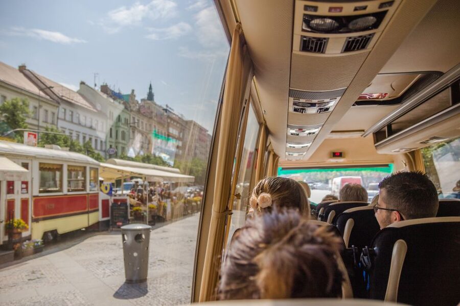Prague: Guided Bus & Walking Tour with River Cruise & Lunch - The Bus Loop: National Museum to Dancing House in Context