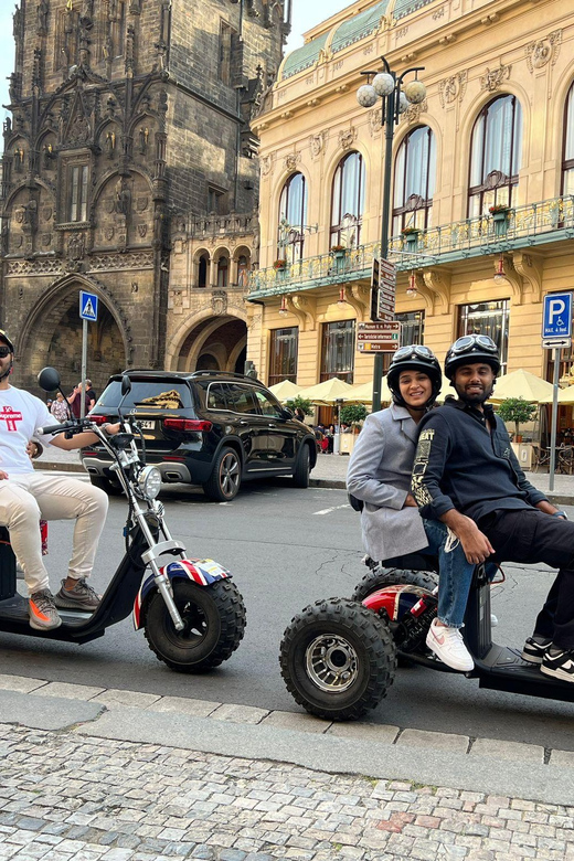 Prague Monastery & Panoramic Viewpoint Electric Trike Tour - Getting started at Štěpánská 55, training, and the first real minute