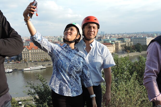 Prague Panoramic Views e-bike and e-Scooter guided Tour - Petrín Hill viewpoint, then the downhill to Lesser Town
