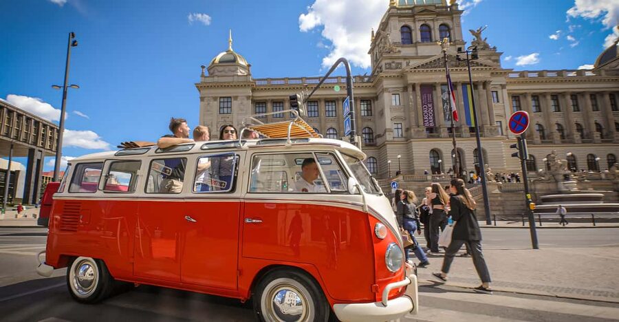 Prague: Private Sightseeing Tour in original VW Samba bus - Pickup in Prague 1 and how the 40 minutes to 1.5 hours play out