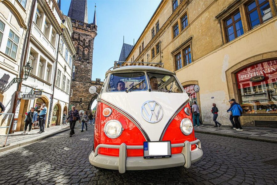 Prague: Private Sightseeing Tour in original VW Samba bus - What happens during the landmark and viewpoint stops