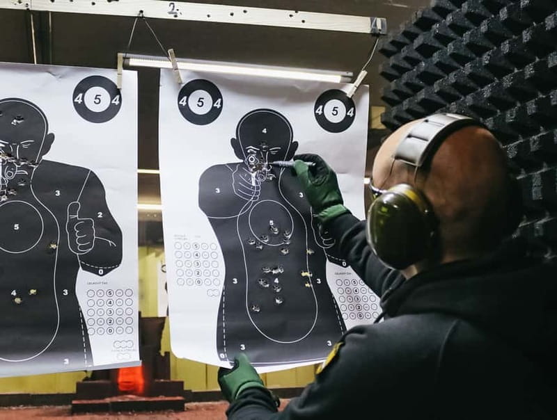 Prague: Shooting Range Experience with up to 10 Guns - The Four Lanes and the Flow of Your 2-Hour Session
