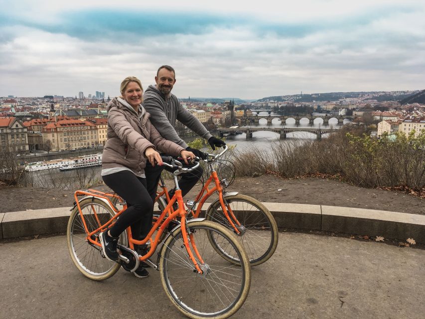 Prague: Small Group or Private Bike City Tour - Bike comfort, gear, and upgrade options for hills and weather