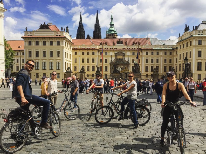Prague: Stunning Viewpoints, Castle, City & Park Bike Tour - New Town Highlights: Wenceslas Square and the National Theatre Area