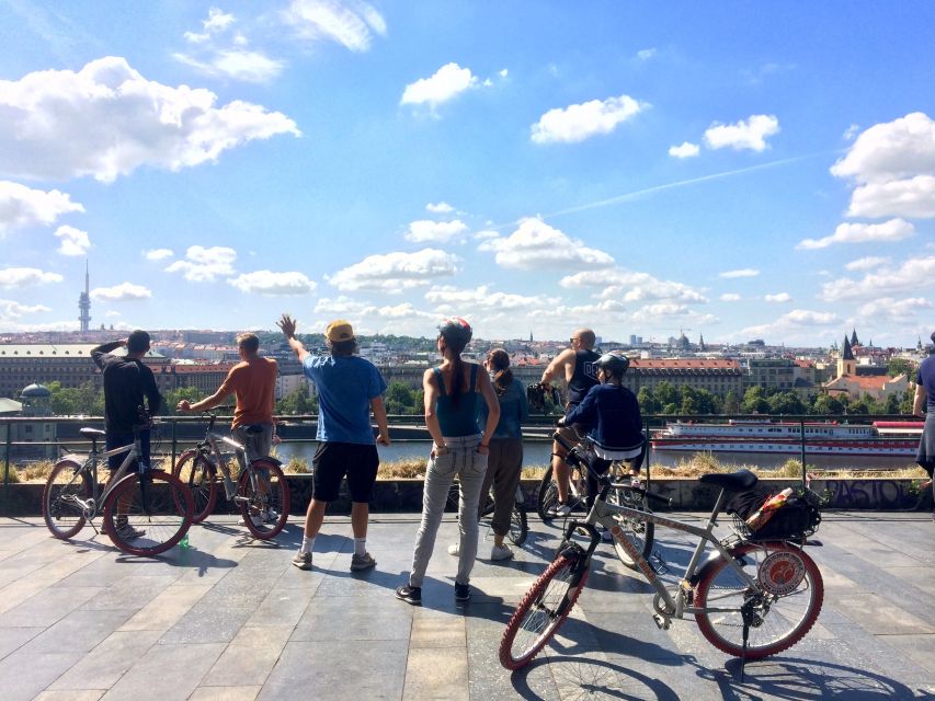 Prague: Stunning Viewpoints, Castle, City & Park Bike Tour - Pedaling Along the Vltava and the Hlávkův most Detour