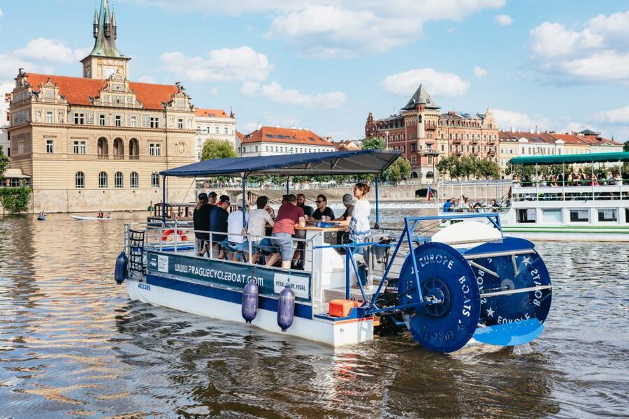 Prague: Swimming Beer Bike on A Cycle Boat - Guide commentary from the water, in English, rain or shine