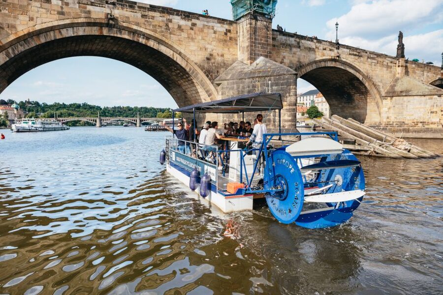 Prague: Swimming Beer Bike on A Cycle Boat - Boarding at U Bukanýra, your first taste, and how the boat setup feels