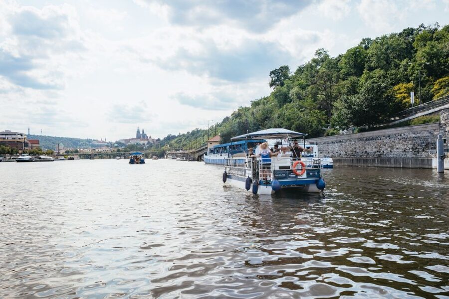 Prague: Swimming Beer Bike on A Cycle Boat - The river landmark sweep: National Theatre to Štvanice Island and Kampa Island