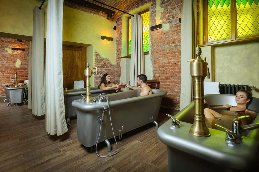 Prague: The Largest Beer SPA with Unlimited Beer Consumption - A one-hour Prague reset: beer bath first, salt cave after