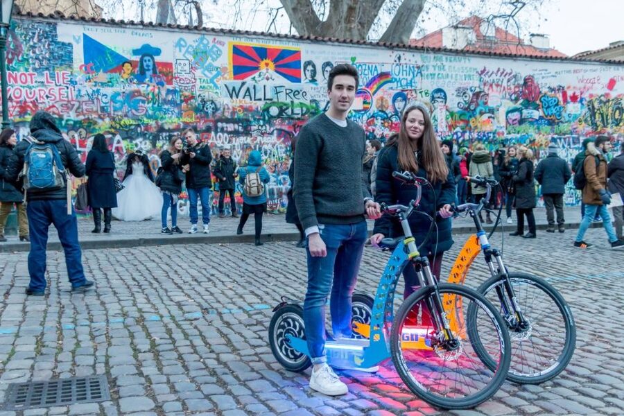 Prague: Tour by Electric Scooter or Cruiser eBike - John Lennon Wall and Kampa Island: the photo stops with actual context