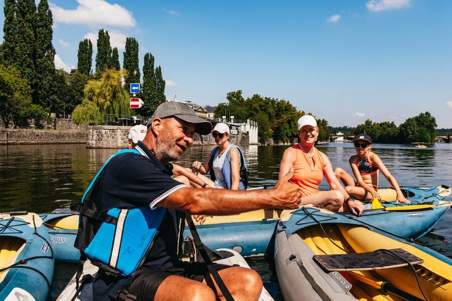 Prague: Vltava River Guided Canoeing Tour - Swim time and the wall jump option, with real-world safety