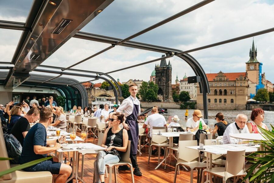 Prague: Vltava River Lunch Cruise in an Open-Top Glass Boat - Boarding at Pier 3A: QR Scan, Then River Relaxation