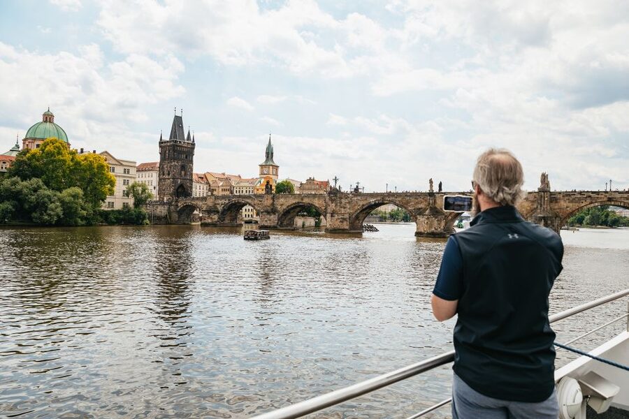 Prague: Vltava River Lunch Cruise in an Open-Top Glass Boat - Under Charles Bridge: Saints, Shadows, and Great Photo Angles