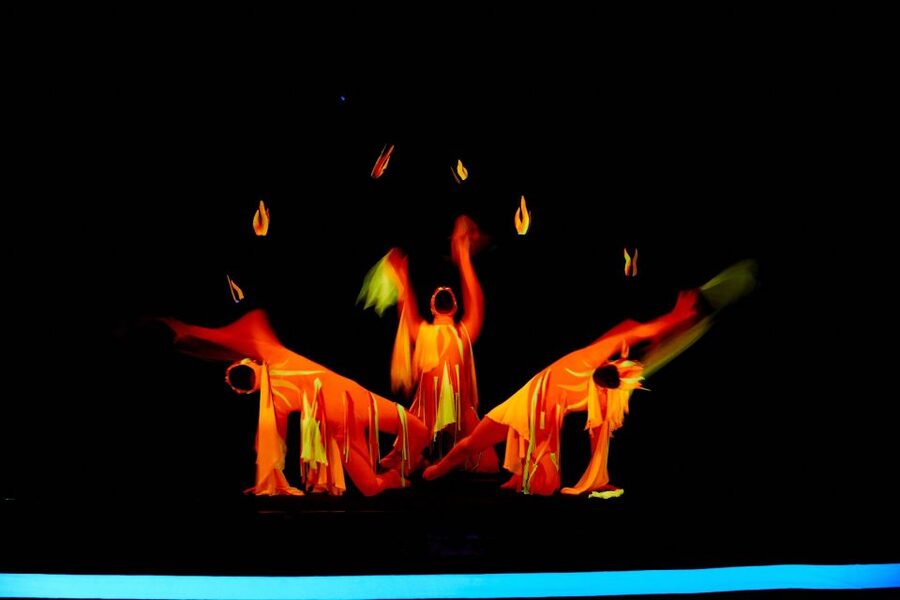 Prague: WOW Show Black Light Theater - When the Creepy Characters Show Up: Spiders and Tickling Moments
