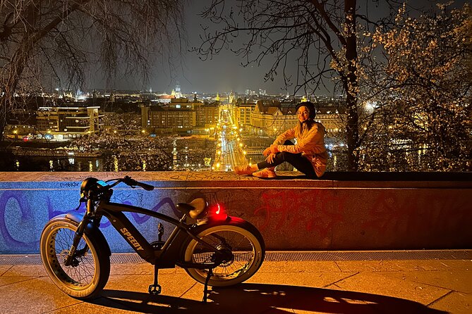 Retro Style E-Bike Night Tour in Prague - Live Guided - Old Town Square and the Astronomical Clock moment, then home base