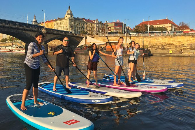 Stand-Up Paddleboarding on the Vltava River in Prague - Paddling Toward Prague Castle: Vyšehrad to the City Center Views