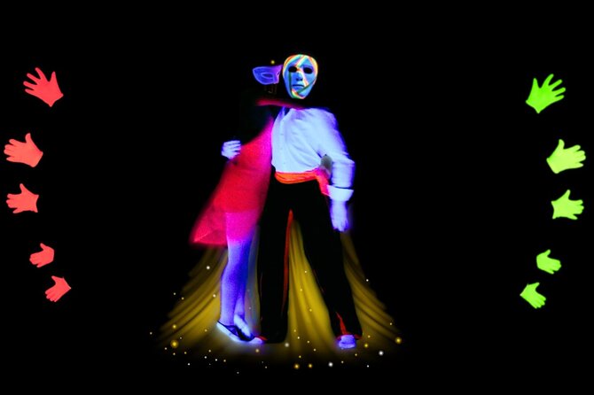 Underground Black Light Theatre Interactive Show in Prague - How the Story Moves: First Dates, a Goddess of Love, and Dark Nightmares
