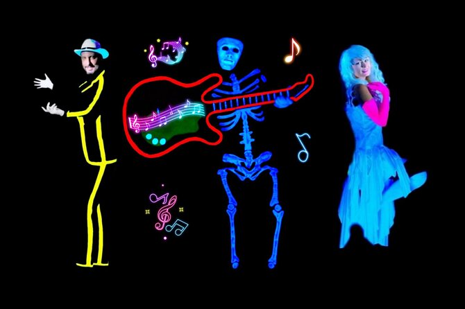 Underground Black Light Theatre Interactive Show in Prague - The Music Plan: Theodor Hoidekr’s Scores Plus World Hits