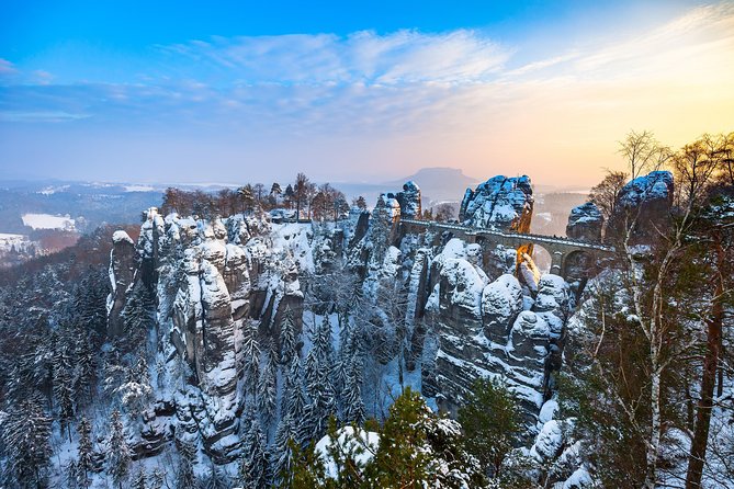 Winter Fairytale The BEST of Bohemian & Saxon Switzerland Hiking Tour - Pravcicka Gate VIP access and Sokolí hnízdo viewpoints