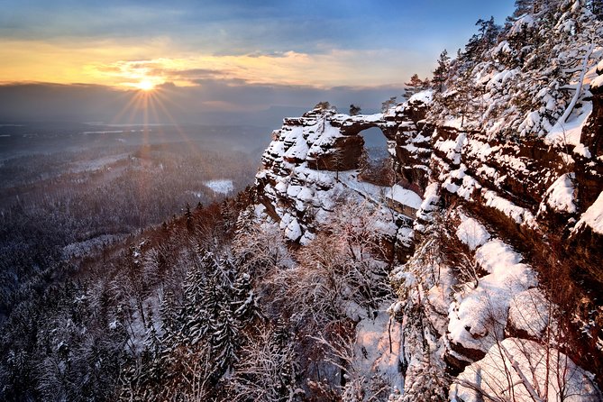 Winter Fairytale The BEST of Bohemian & Saxon Switzerland Hiking Tour - Prague pickup and the all-in minivan plan with free Wi-Fi